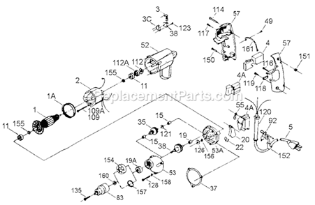 Page A Diagram and Parts List for 620 Type 6 Porter Cable Electric Drill